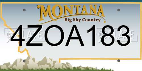 4ZOA183 Montana License Plate