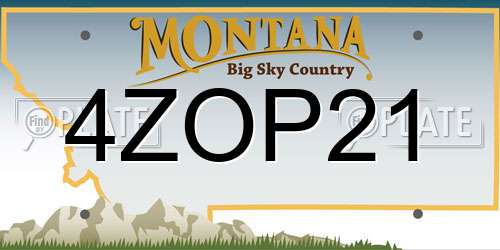 4ZOP21 Montana License Plate