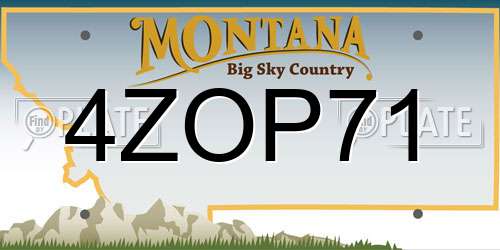 4ZOP71 Montana License Plate