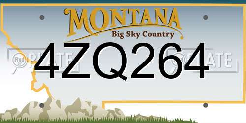 4ZQ264 Montana License Plate