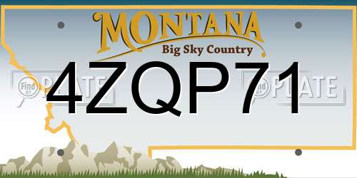 4ZQP71 Montana License Plate