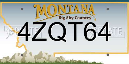 4ZQT64 Montana License Plate
