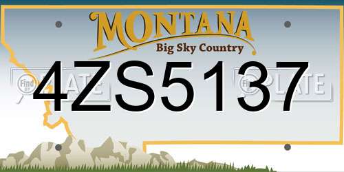 4ZS5137 Montana License Plate