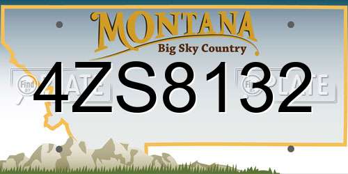 4ZS8132 Montana License Plate