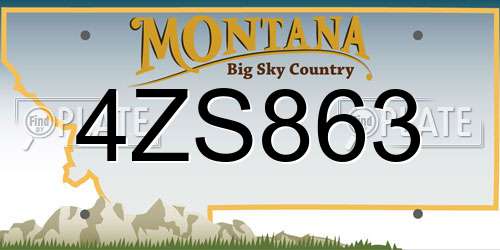 4ZS863 Montana License Plate