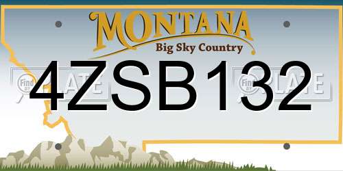 4ZSB132 Montana License Plate