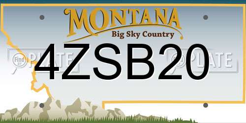 4ZSB20 Montana License Plate