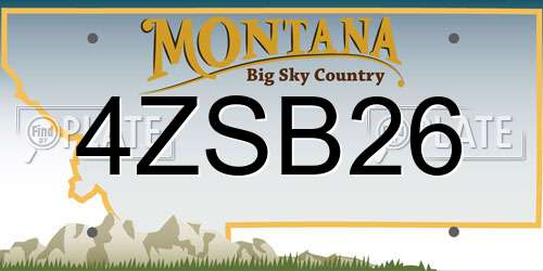 4ZSB26 Montana License Plate