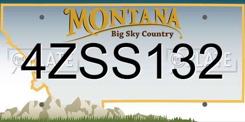 4ZSS132 Montana License Plate