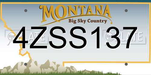 4ZSS137 Montana License Plate