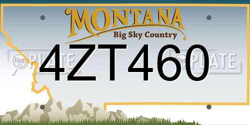4ZT460 Montana License Plate
