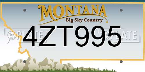 4ZT995 Montana License Plate