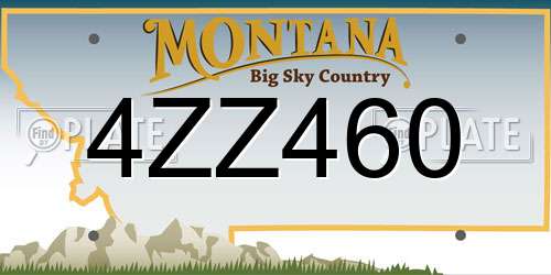 4ZZ460 Montana License Plate