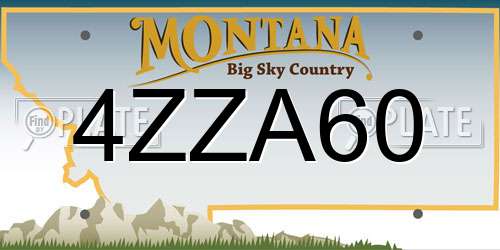 4ZZA60 Montana License Plate