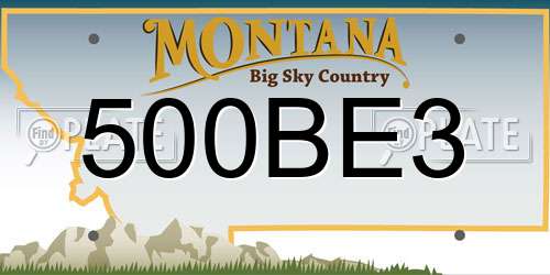 500BE3 Montana License Plate
