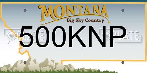 500KNP Montana License Plate