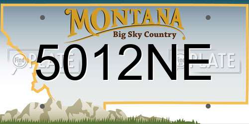 5012NE Montana License Plate