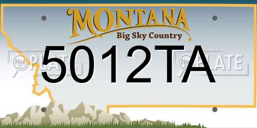 5012TA Montana License Plate
