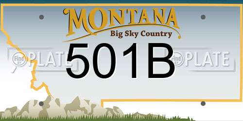 501B Montana License Plate