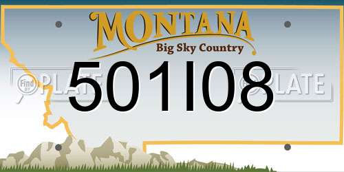 501I08 Montana License Plate