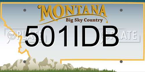501IDB Montana License Plate