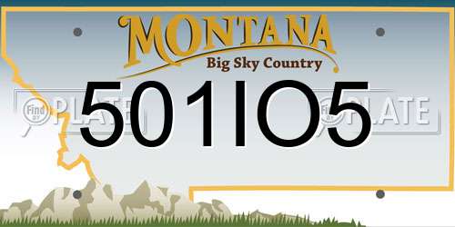 501IO5 Montana License Plate