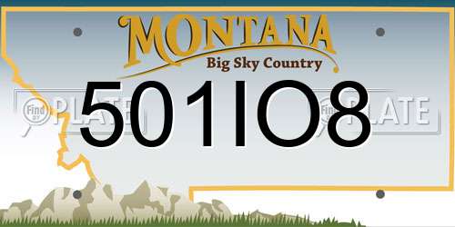 501IO8 Montana License Plate
