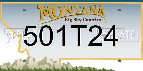 501T24 Montana License Plate