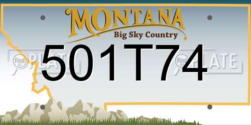 501T74 Montana License Plate