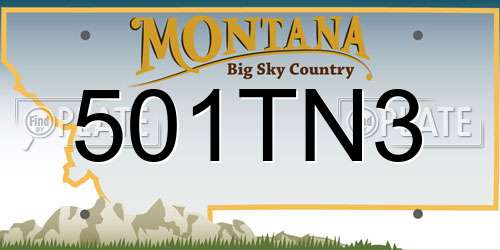 501TN3 Montana License Plate