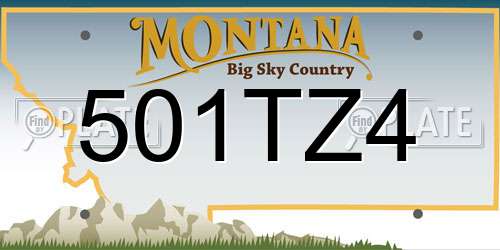 501TZ4 Montana License Plate