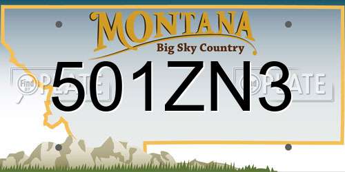 501ZN3 Montana License Plate