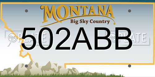 502ABB Montana License Plate