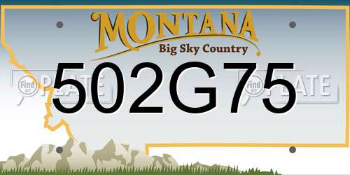502G75 Montana License Plate