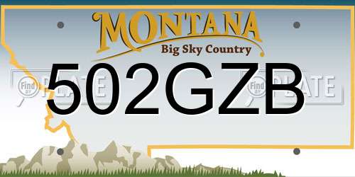 502GZB Montana License Plate