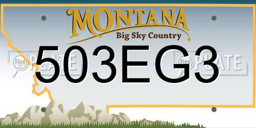 503EG3 Montana License Plate