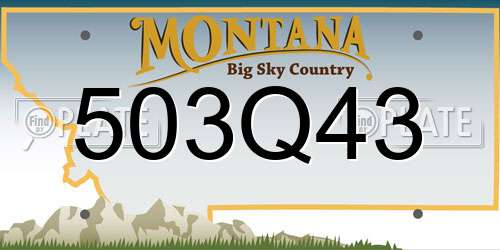 503Q43 Montana License Plate