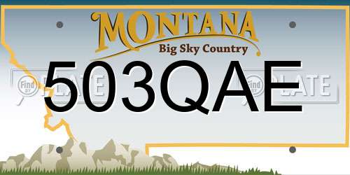 503QAE Montana License Plate