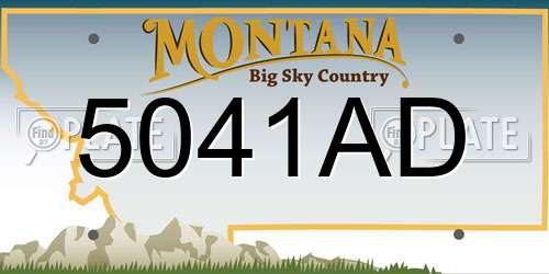 5041AD Montana License Plate