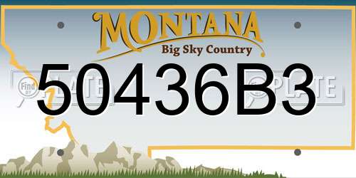 50436B3 Montana License Plate