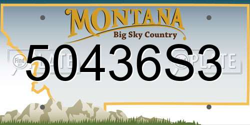 50436S3 Montana License Plate