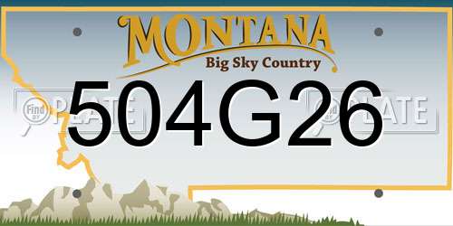 504G26 Montana License Plate