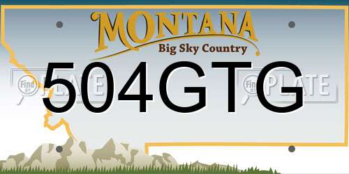 504GTG Montana License Plate