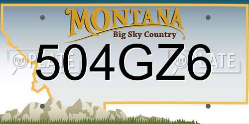 504GZ6 Montana License Plate