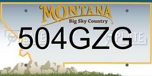 504GZG Montana License Plate
