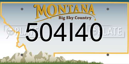 504I40 Montana License Plate