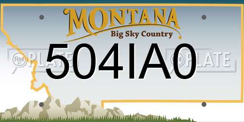 504IA0 Montana License Plate