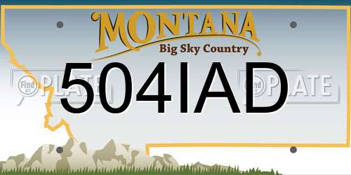 504IAD Montana License Plate