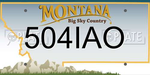 504IAO Montana License Plate