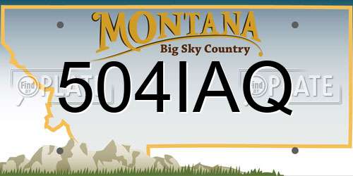 504IAQ Montana License Plate